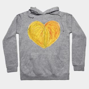 Yellow Heart Drawn With Oil Pastels Hoodie